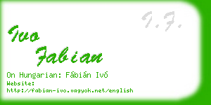 ivo fabian business card