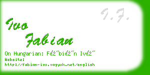 ivo fabian business card